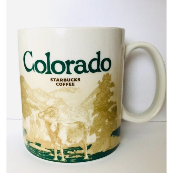 Colorado Starbucks Coffee Mug Collectors Series 2010 Skiing Illustrations - Picture 1 of 3